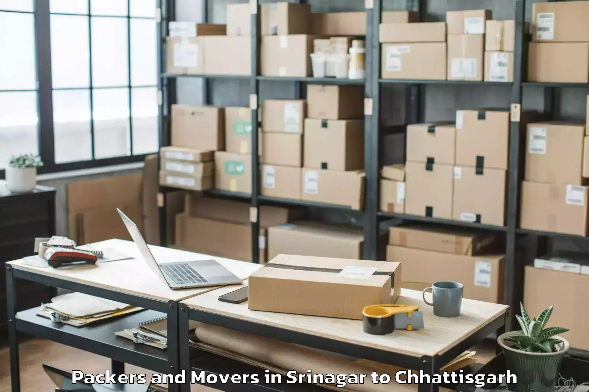 Srinagar to Rajnandgaon Packers And Movers Booking